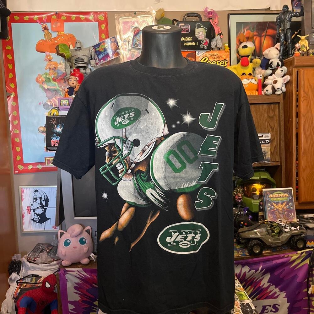 Vintage New York Jets NFL Caricature Style Art 2000s Size XL
